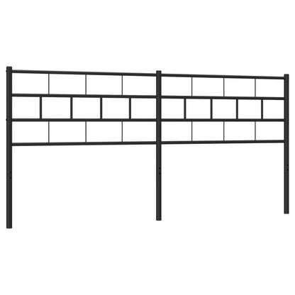 Sleek Black Metal Headboard - 200 cm Sturdy Design