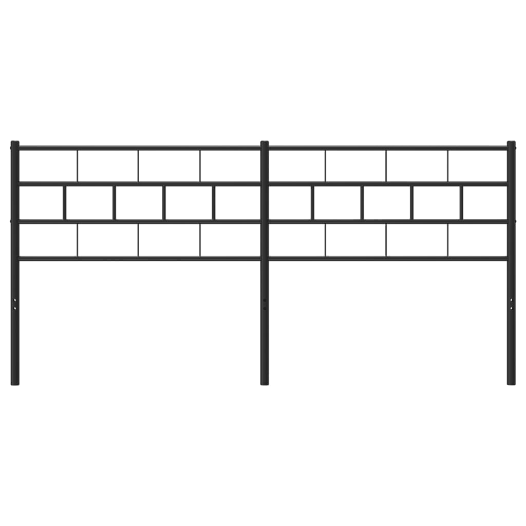 Sleek Black Metal Headboard - 200 cm Sturdy Design