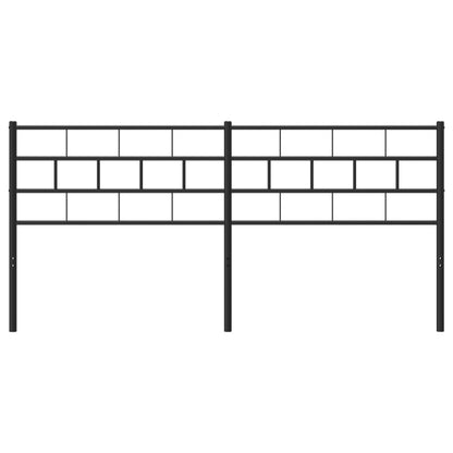 Sleek Black Metal Headboard - 200 cm Sturdy Design