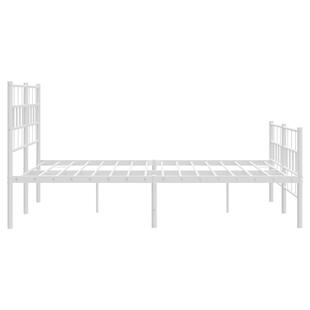 White Metal Bed Frame with Footboard - 120x200cm No Mattress