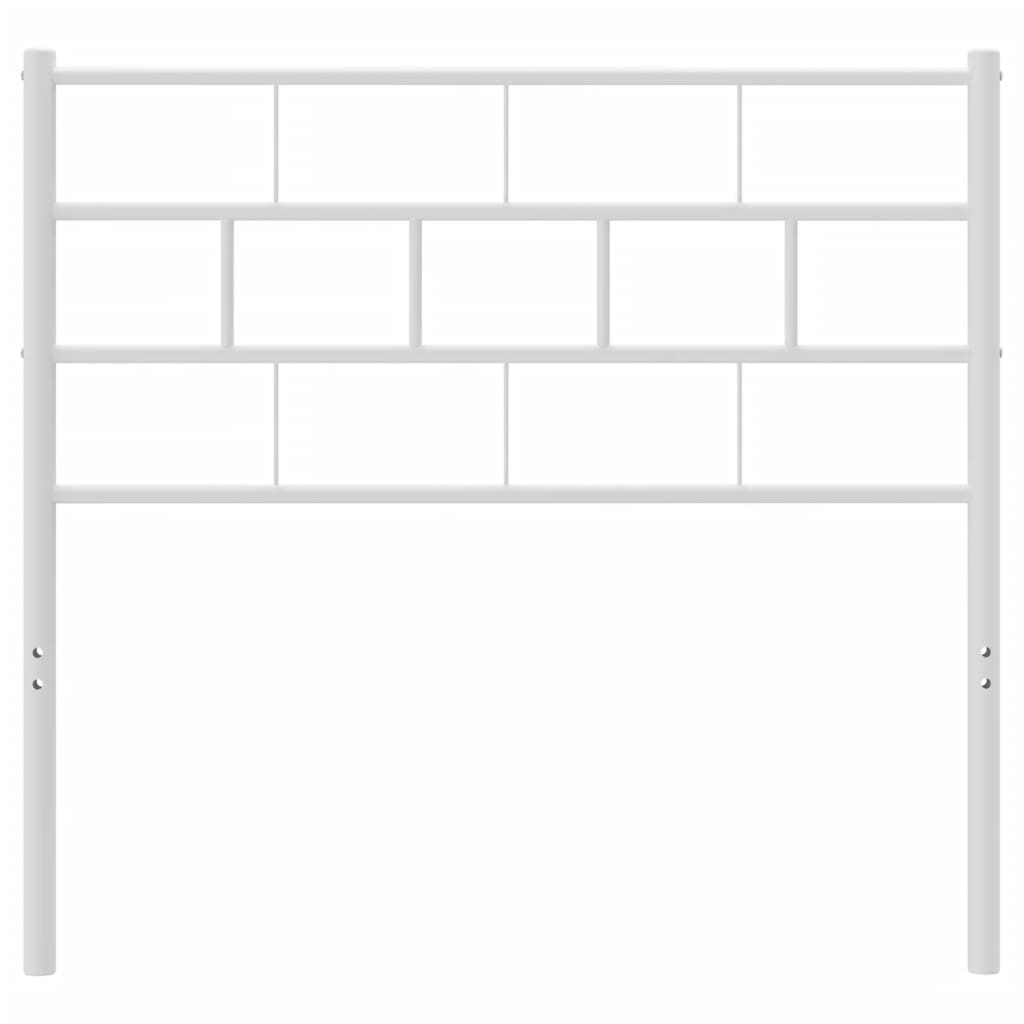 Sleek White Metal Headboard - 75 cm Modern Bedroom Style