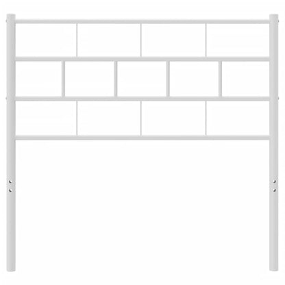Sleek White Metal Headboard - 75 cm Modern Bedroom Style