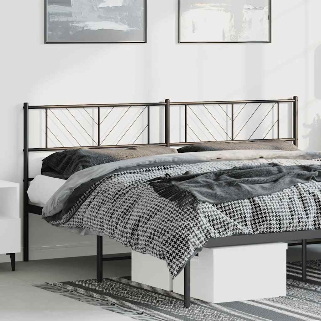 Elegant Black Metal Headboard - 193 cm Classic Design