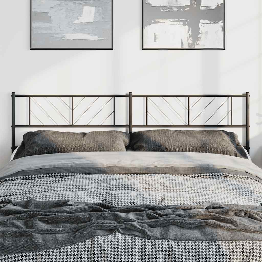 Elegant Black Metal Headboard - 193 cm Classic Design