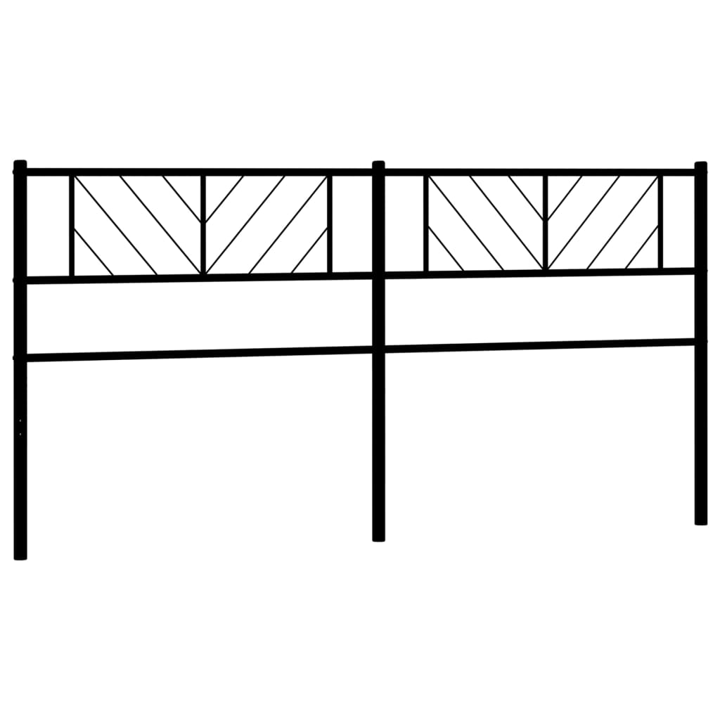 Sleek Black Metal Headboard - 200 cm Elegant Bedroom Accent