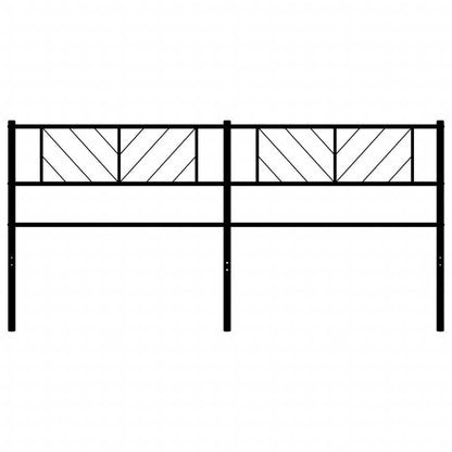 Sleek Black Metal Headboard - 200 cm Elegant Bedroom Accent