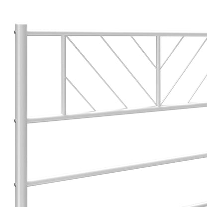 White Metal Bed Frame with Footboard 90x200cm - Sturdy & Stylish