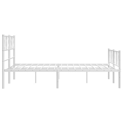 White Metal Bed Frame with Footboard 120x200cm - No Mattress