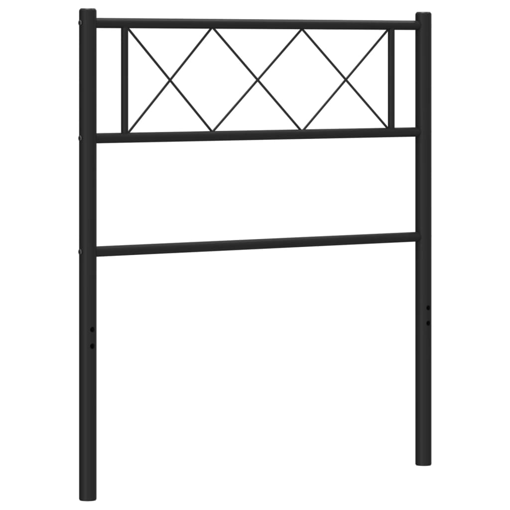Sleek Black Metal Headboard - 75 cm: Modern & Stylish Design