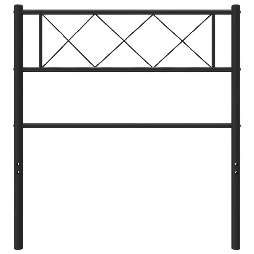Sleek Black Metal Headboard - 75 cm: Modern & Stylish Design