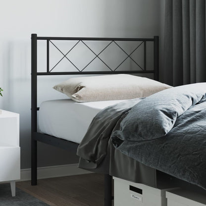 Sleek Black Metal Headboard - 75 cm: Modern & Stylish Design