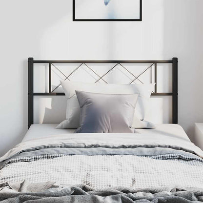Sleek Black Metal Headboard 100 cm - Modern Bedroom Elegance