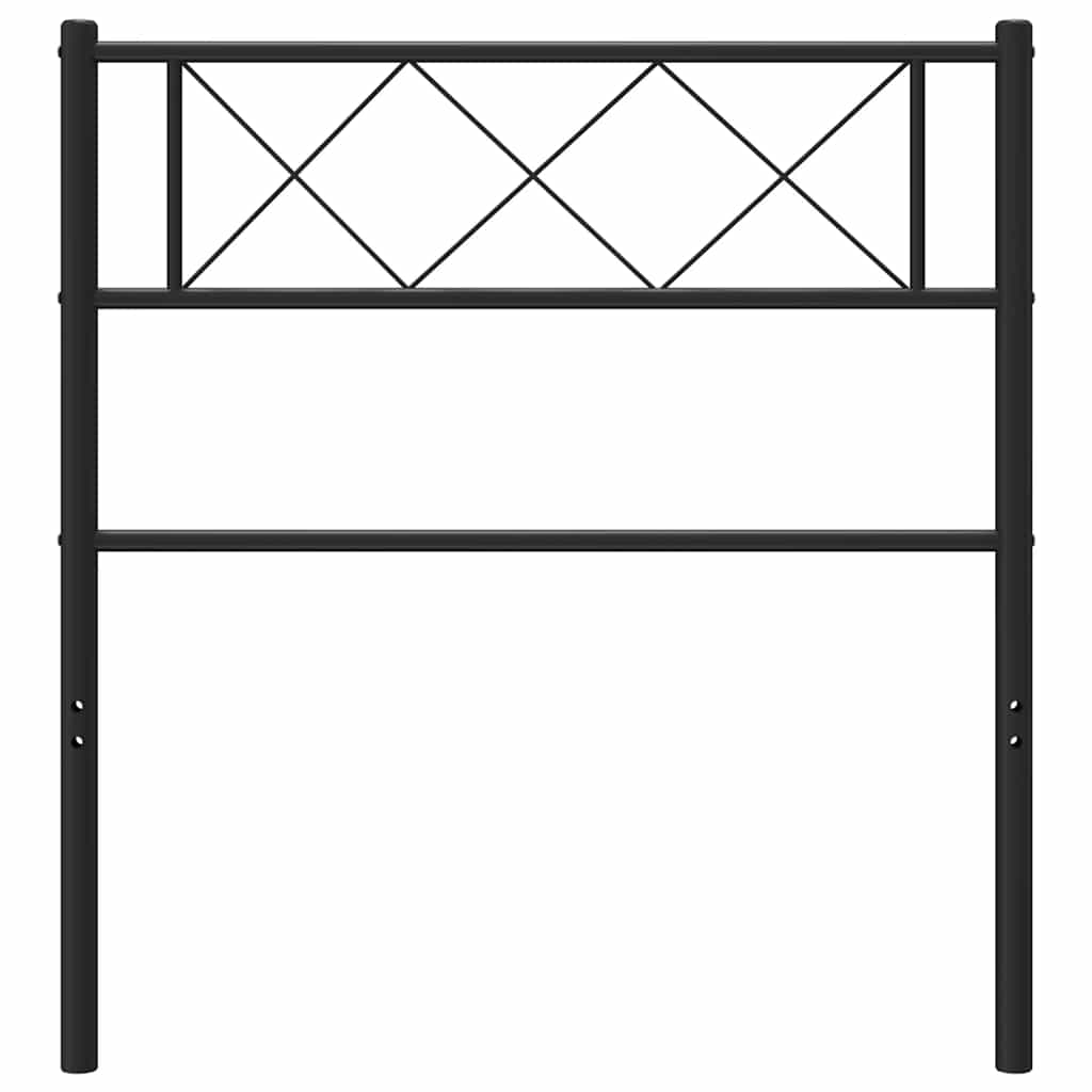 Sleek Black Metal Headboard 100 cm - Modern Bedroom Elegance