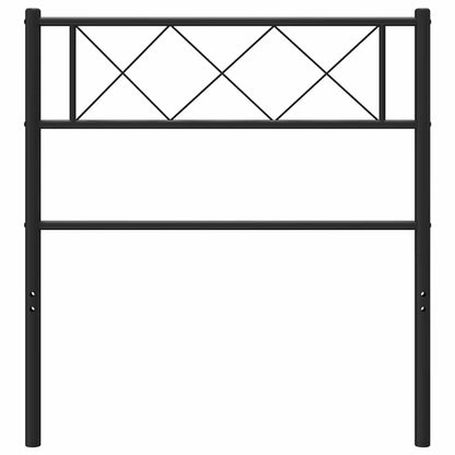 Sleek Black Metal Headboard 100 cm - Modern Bedroom Elegance