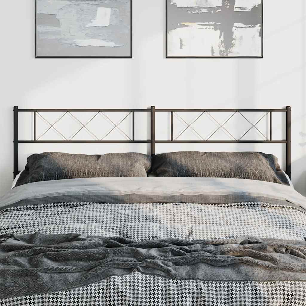 Sleek Black Metal Headboard - 193 cm for Modern Elegance