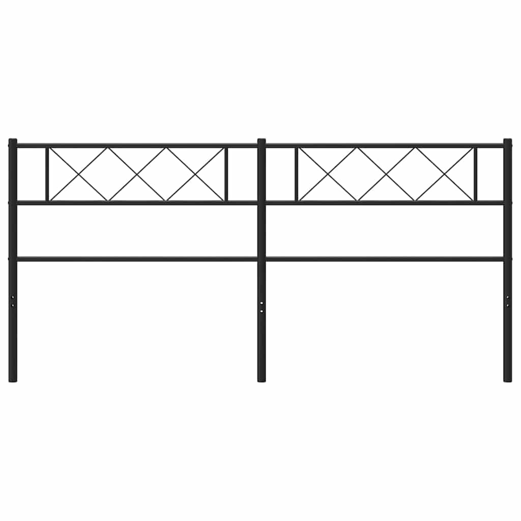 Sleek Black Metal Headboard - 193 cm for Modern Elegance