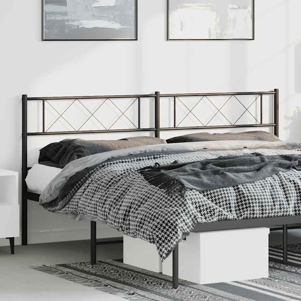 Sleek Black Metal Headboard - 193 cm for Modern Elegance