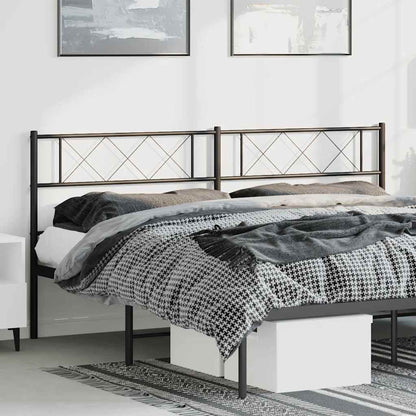 Sleek Black Metal Headboard - 193 cm for Modern Elegance