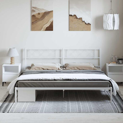 White Metal Bed Frame with Headboard 183x213cm - No Mattress