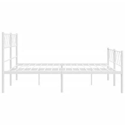 White Metal Bed Frame with Footboard, 120x200cm, No Mattress