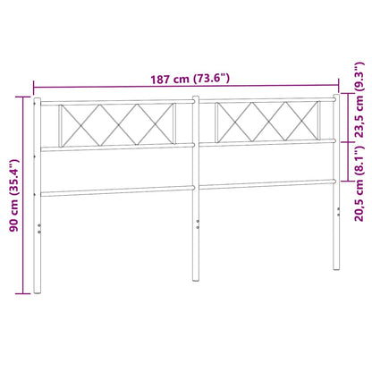 Elegant White Metal Headboard - 180 cm