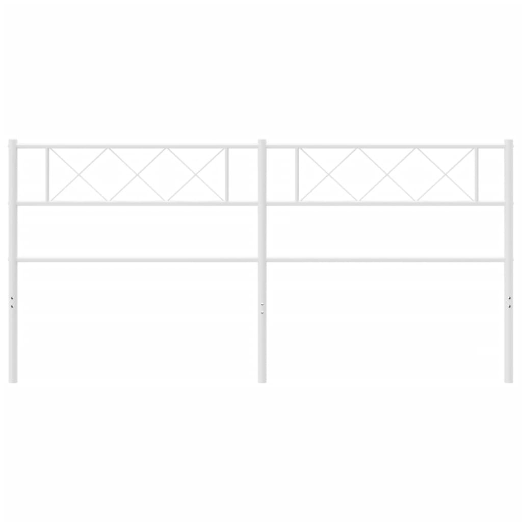 Elegant White Metal Headboard - 200 cm Sturdy and Stylish