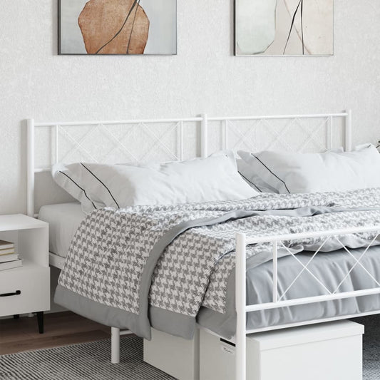 Elegant White Metal Headboard - 200 cm Sturdy and Stylish