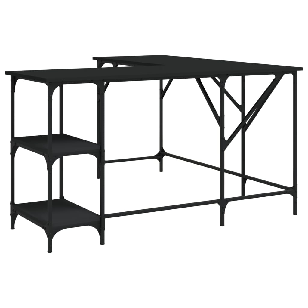 Black Engineered Wood Desk - 139x139x75 cm