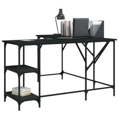Black Engineered Wood Desk - 139x139x75 cm