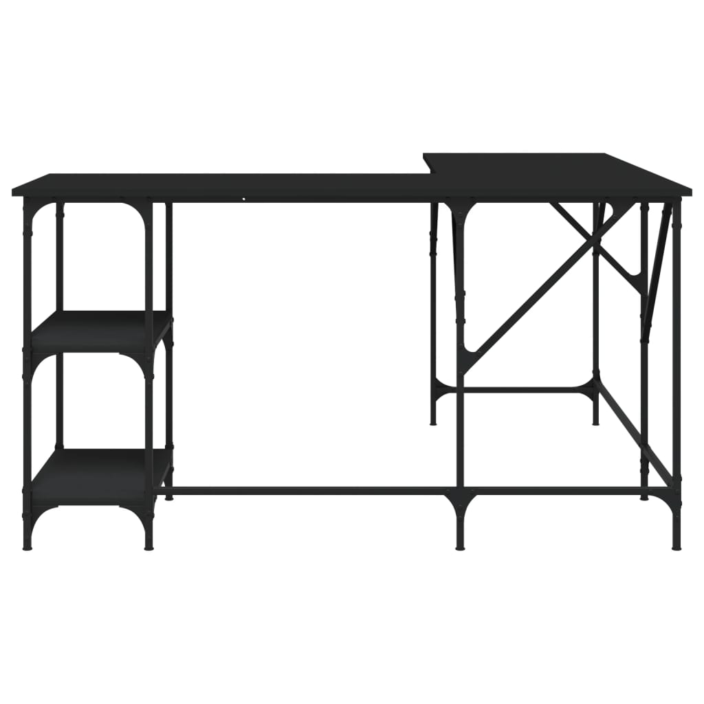 Black Engineered Wood Desk - 139x139x75 cm