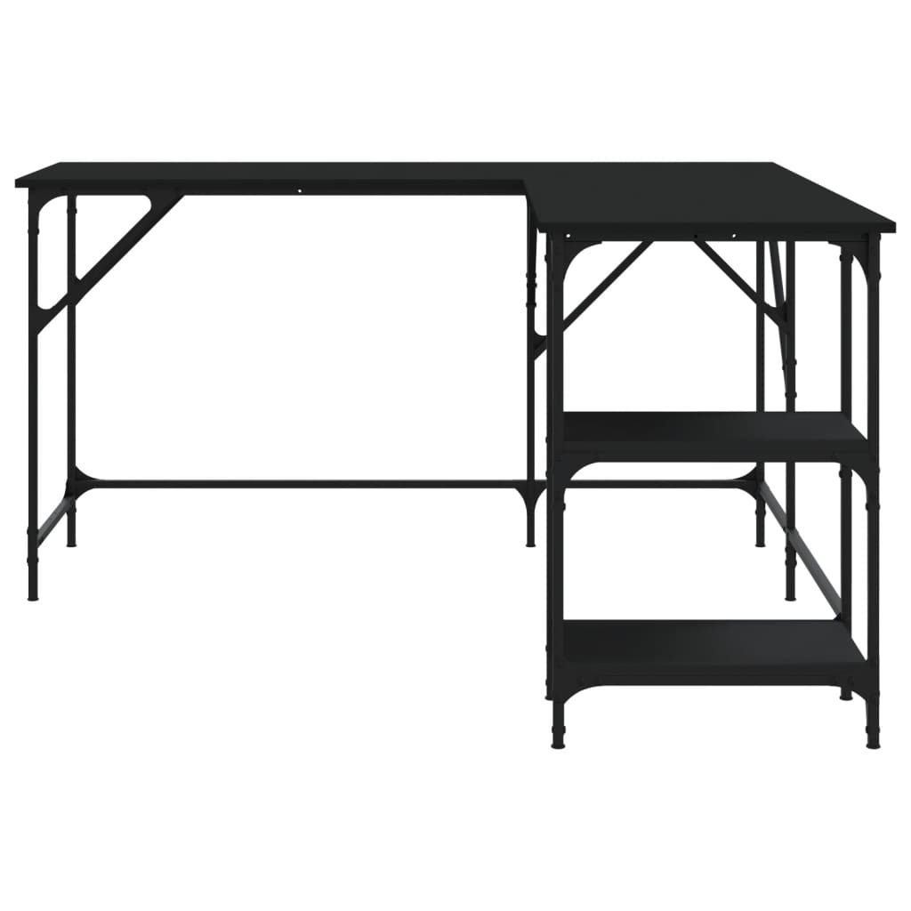 Black Engineered Wood Desk - 139x139x75 cm