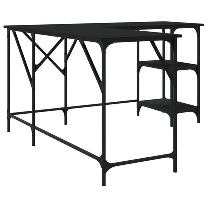 Black Engineered Wood Desk - 139x139x75 cm