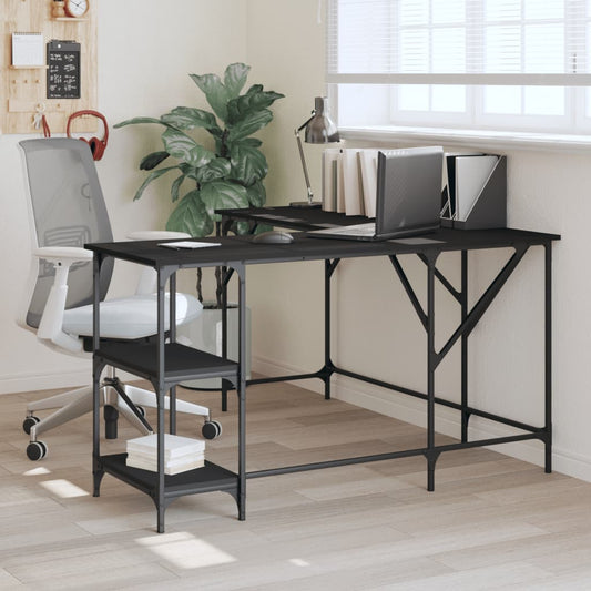 Black Engineered Wood Desk - 139x139x75 cm