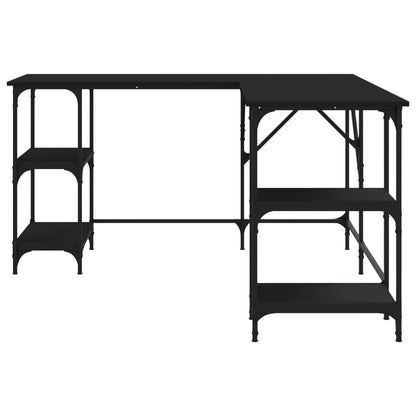 Stylish Black Engineered Wood Desk 139x139x75 cm