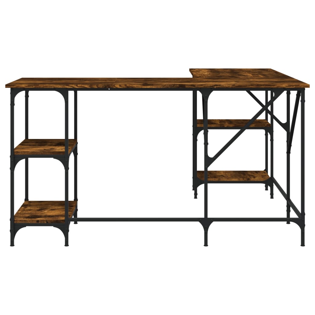 Smoked Oak 139x139x75 cm Engineered Wood Desk - Stylish & Durable