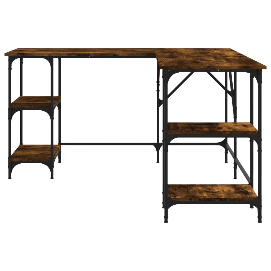 Smoked Oak 139x139x75 cm Engineered Wood Desk - Stylish & Durable