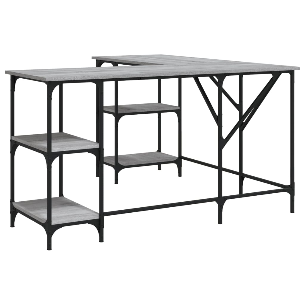 Grey Sonoma Engineered Wood Desk 139x139x75 cm