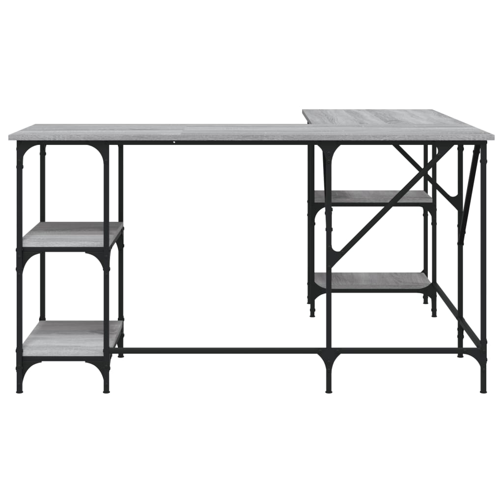 Grey Sonoma Engineered Wood Desk 139x139x75 cm