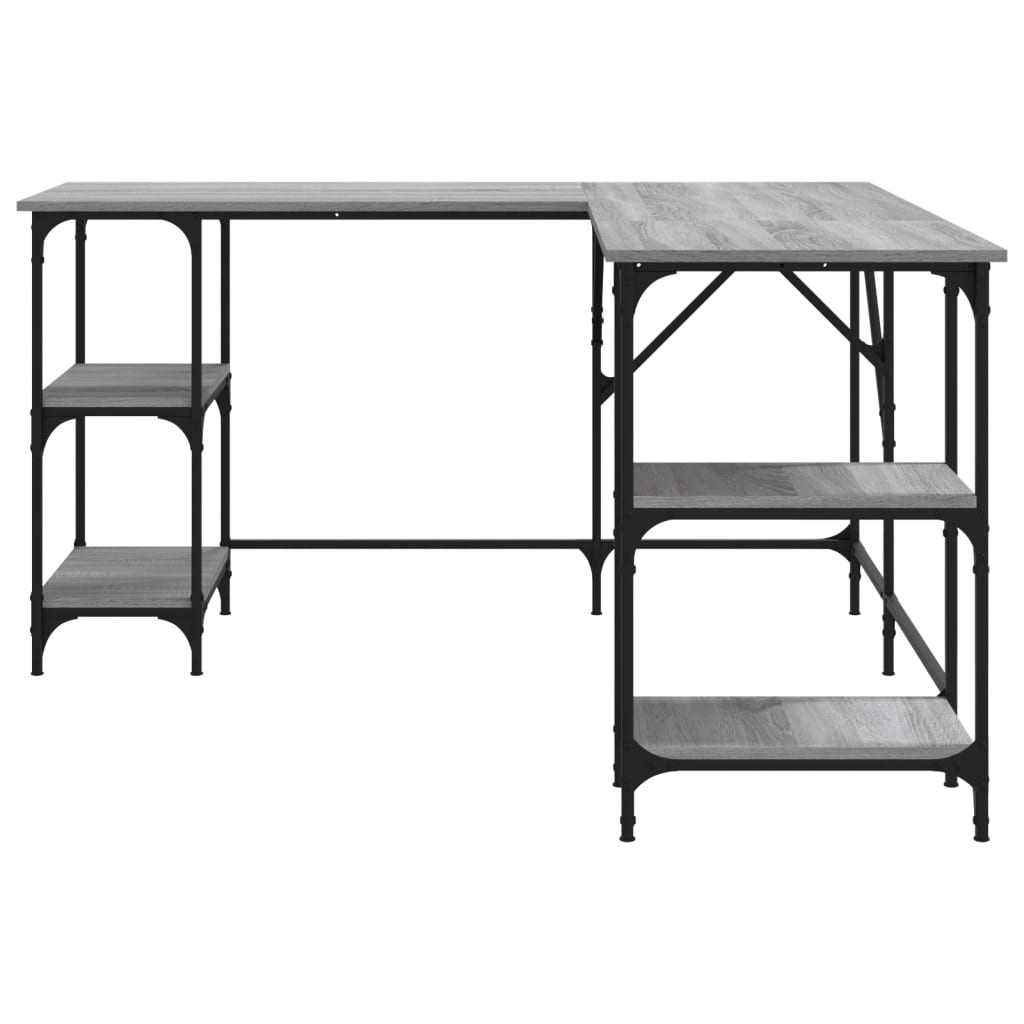 Grey Sonoma Engineered Wood Desk 139x139x75 cm