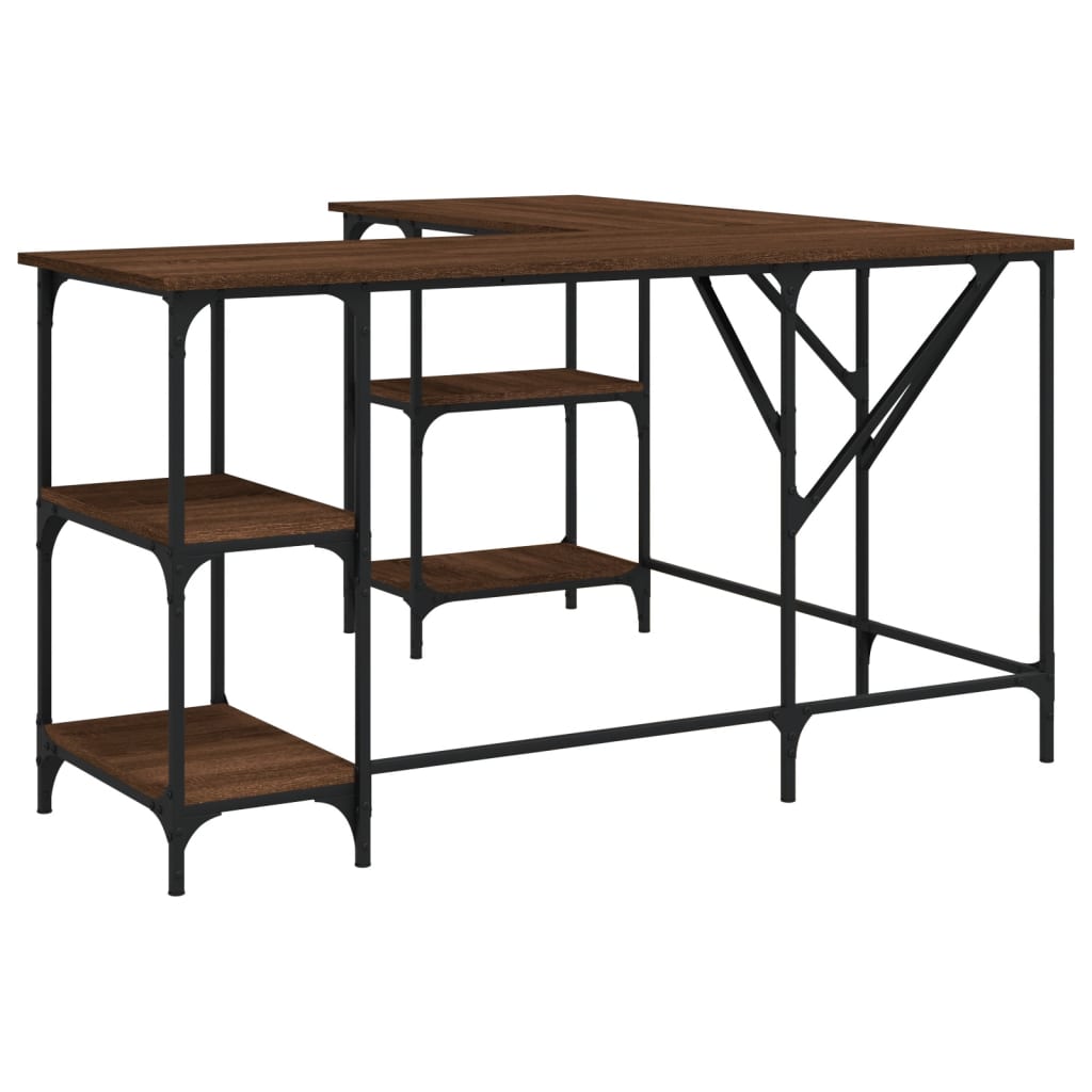 Stylish Brown Oak Desk 139x139x75 cm - Engineered Wood