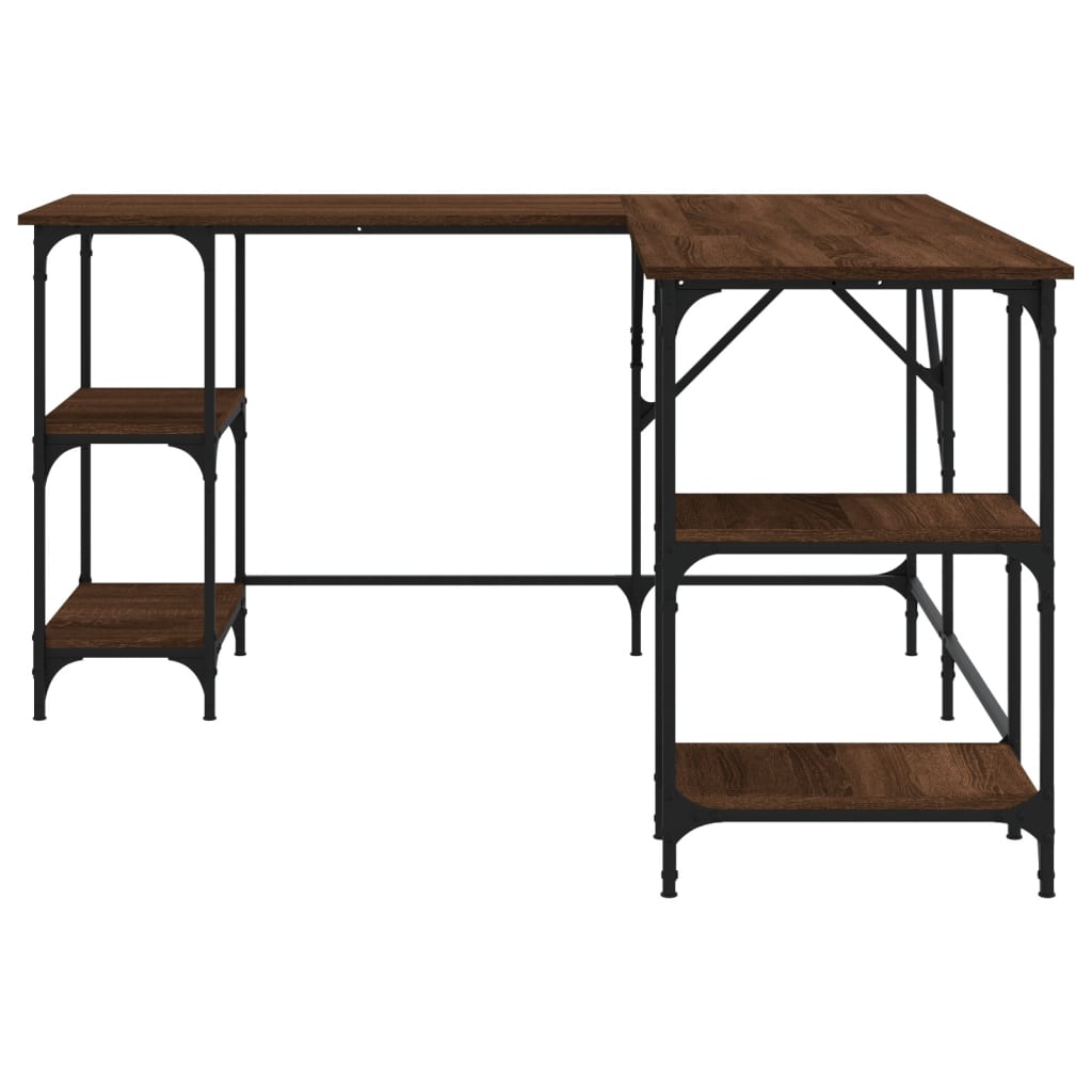 Stylish Brown Oak Desk 139x139x75 cm - Engineered Wood