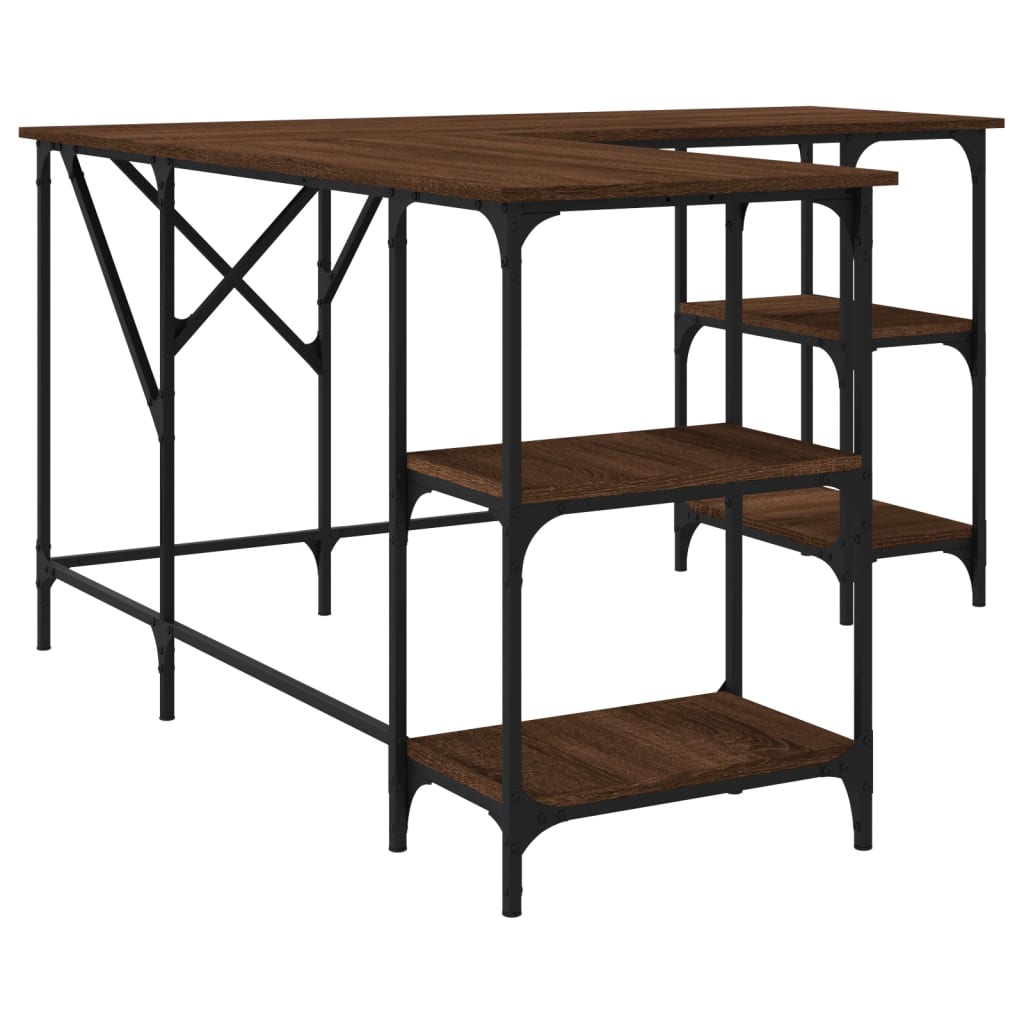 Stylish Brown Oak Desk 139x139x75 cm - Engineered Wood
