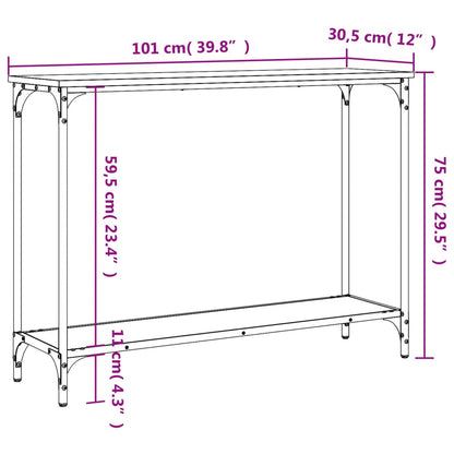 Grey Sonoma Console Table 101x30.5x75 cm - Engineered Wood