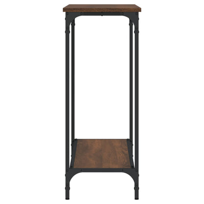 Brown Oak Console Table, Engineered Wood, 101x30.5x75 cm