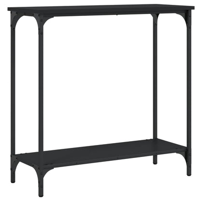 Sleek Black Console Table 75x30.5x75 cm, Engineered Wood Design
