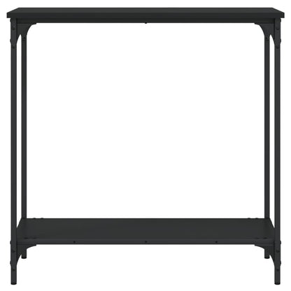 Sleek Black Console Table 75x30.5x75 cm, Engineered Wood Design