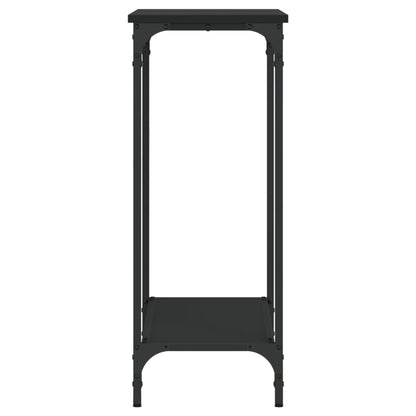 Sleek Black Console Table 75x30.5x75 cm, Engineered Wood Design