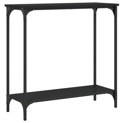 Sleek Black Console Table 75x30.5x75 cm, Engineered Wood Design