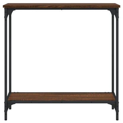 Brown Oak Console Table - 75x30.5x75 cm Engineered Wood