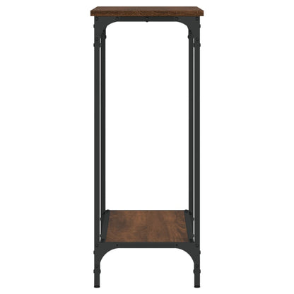 Brown Oak Console Table - 75x30.5x75 cm Engineered Wood